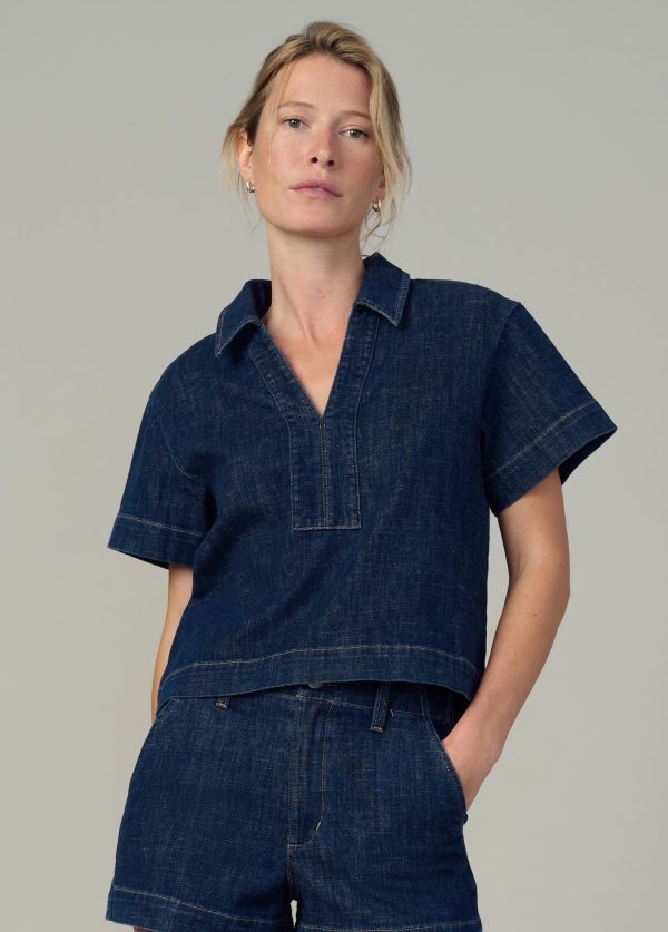 THE LILLIAN DENIM POPOVER SHIRT