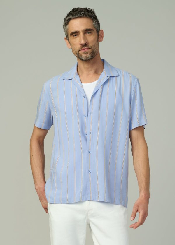 VISCOSE STRIPE CAMP SHIRT