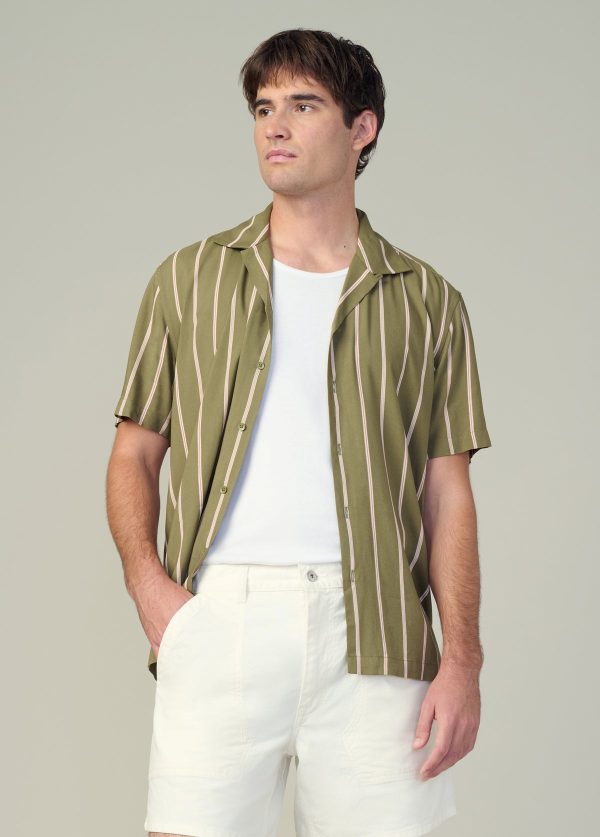 VISCOSE STRIPE CAMP SHIRT