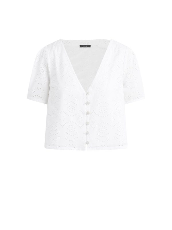 THE HALLE SHORT SLEEVE EYELET BLOUSE - Image 7